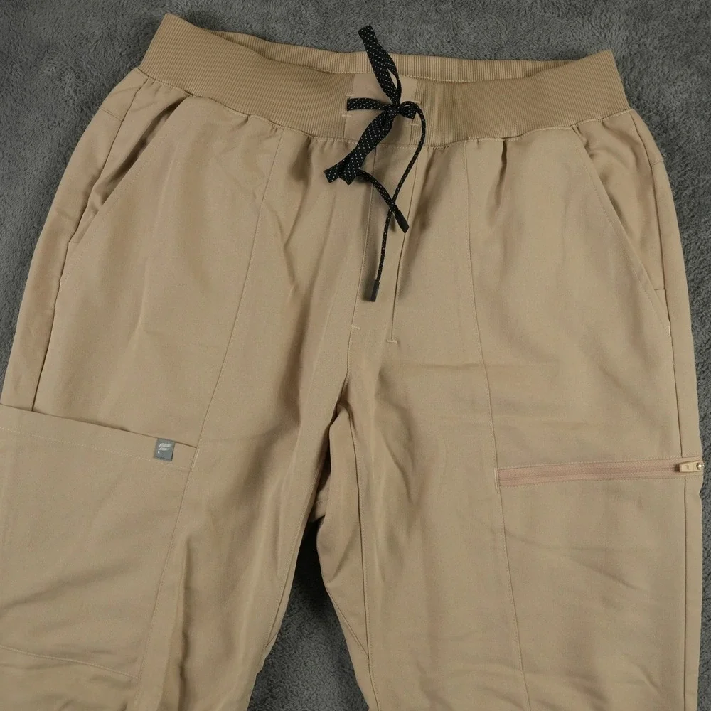 Fabletics All-Shift Scrub Jogger Mens M Beige Cargo Elastic‎ Waist Stretch Medic